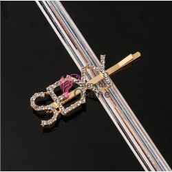 Agrafa pentru par metalica AGF004BB - SEXY Auriu cu strasuri 